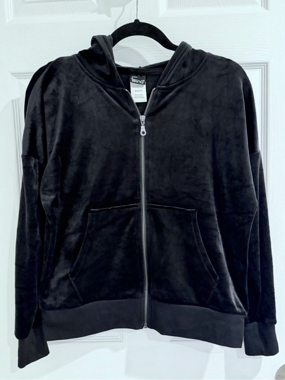 Women's Black Zip-Front Track Pants & Hoodie Set